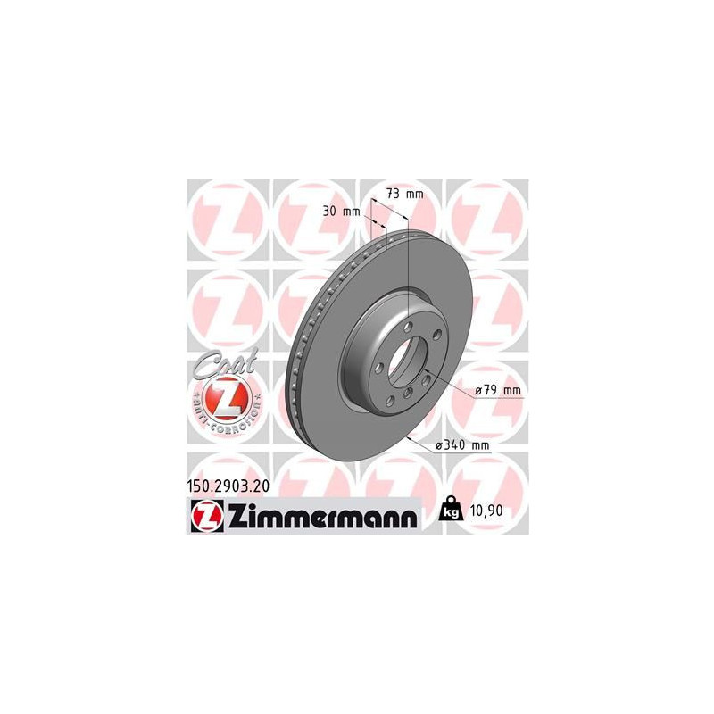 Disco freno asse anteriore - ZIMMERMANN