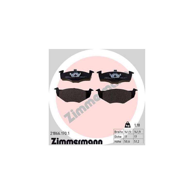 Pastiglie freno asse anteriore - ZIMMERMANN