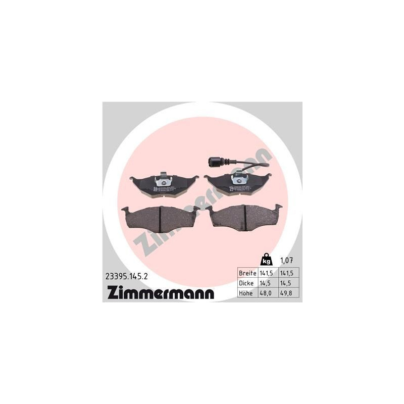 Pastiglie freno asse anteriore - ZIMMERMANN