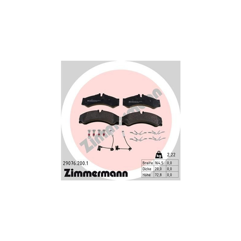 Pastiglie freno asse anteriore - ZIMMERMANN