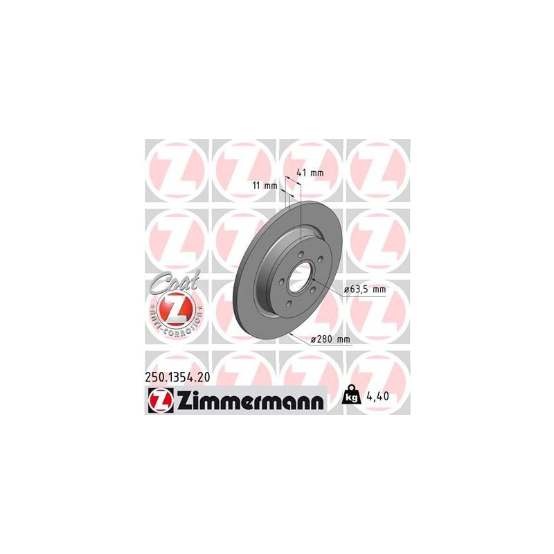 Disco freno asse posteriore - ZIMMERMANN
