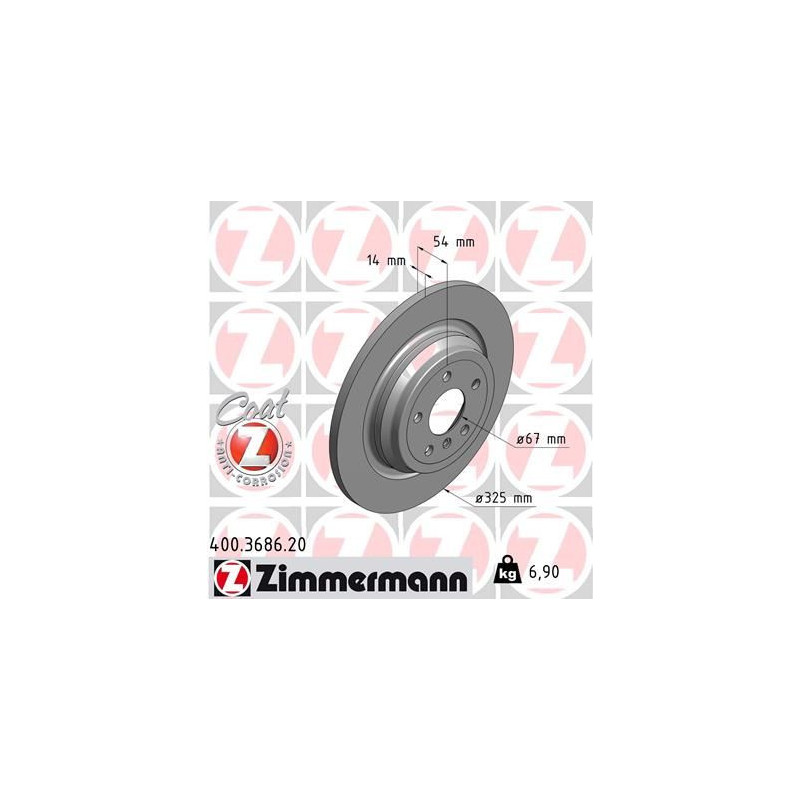 Disco freno asse posteriore - ZIMMERMANN