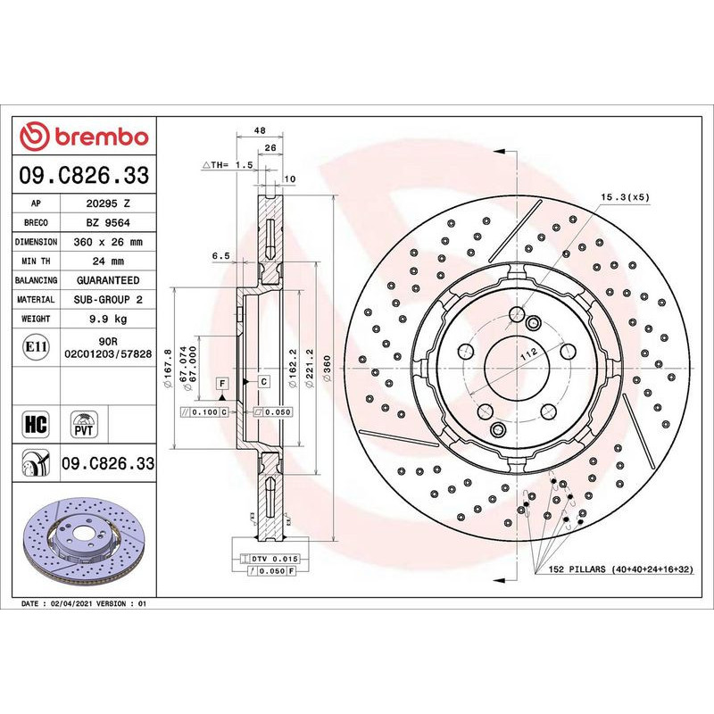 Disco freno asse posteriore - BREMBO