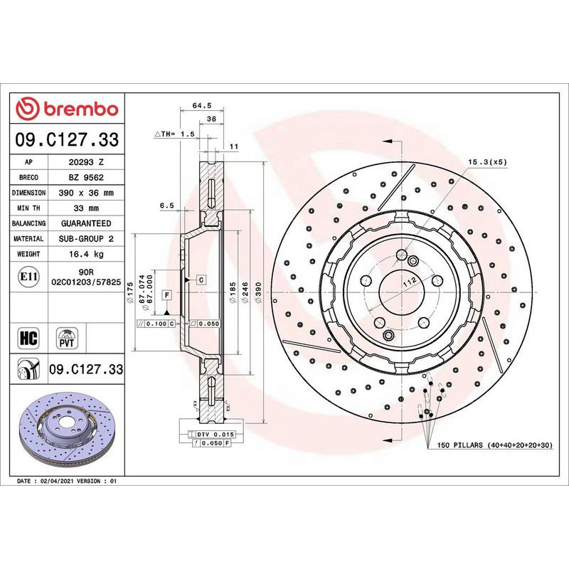 Disco freno asse anteriore - BREMBO