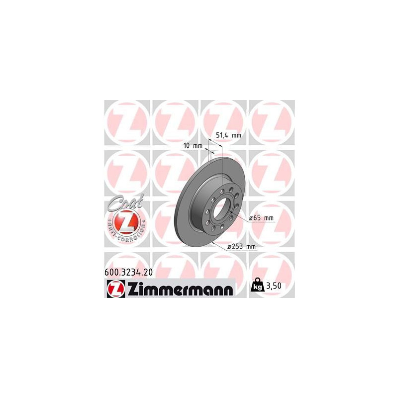 Disco freno asse posteriore - ZIMMERMANN