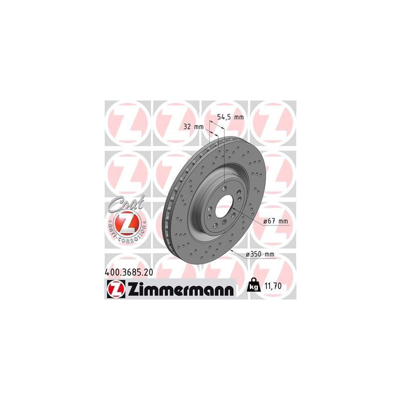 Disco freno asse anteriore - ZIMMERMANN