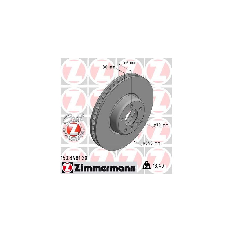 Disco freno asse anteriore - ZIMMERMANN