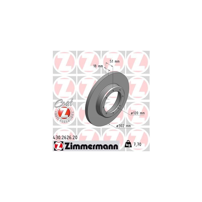 Disco freno asse posteriore - ZIMMERMANN