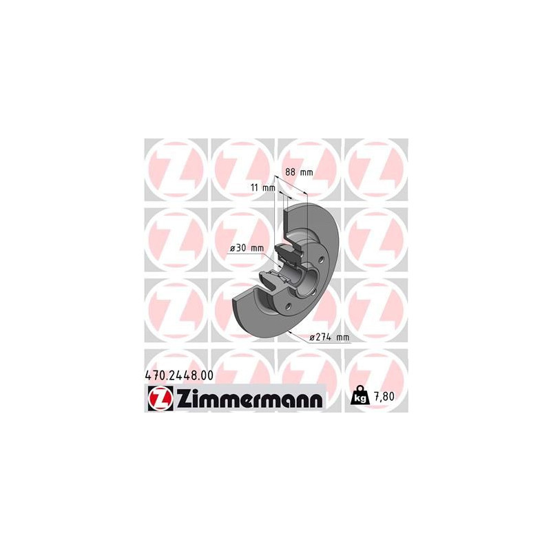 Disco freno asse posteriore - ZIMMERMANN