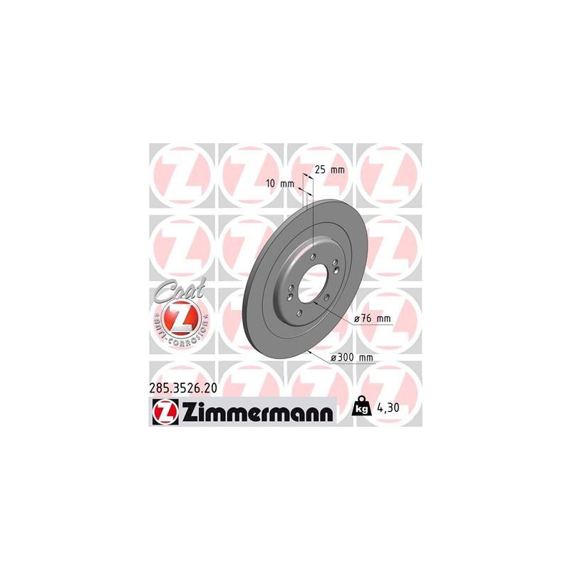 Disco freno asse posteriore - ZIMMERMANN