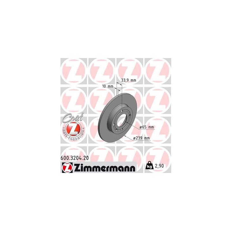 Disco freno asse anteriore - ZIMMERMANN