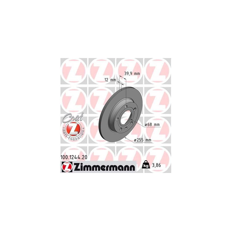 Disco freno asse posteriore - ZIMMERMANN