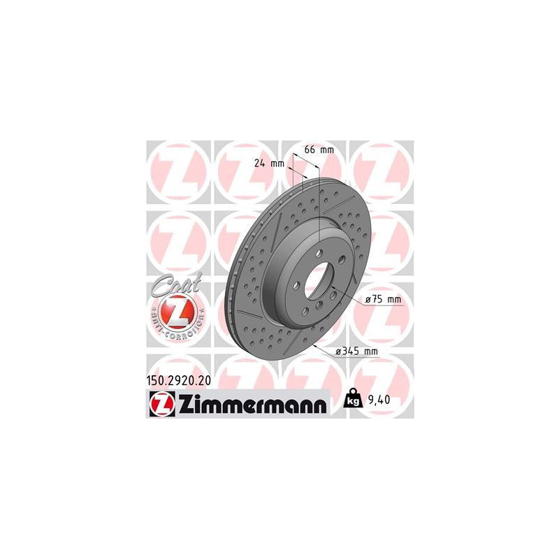 Disco freno asse posteriore - ZIMMERMANN