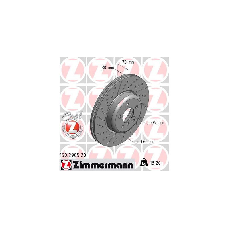 Disco freno asse anteriore - ZIMMERMANN