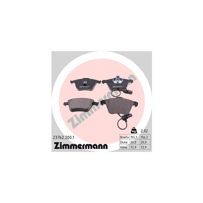 Pastiglie freno asse anteriore - ZIMMERMANN