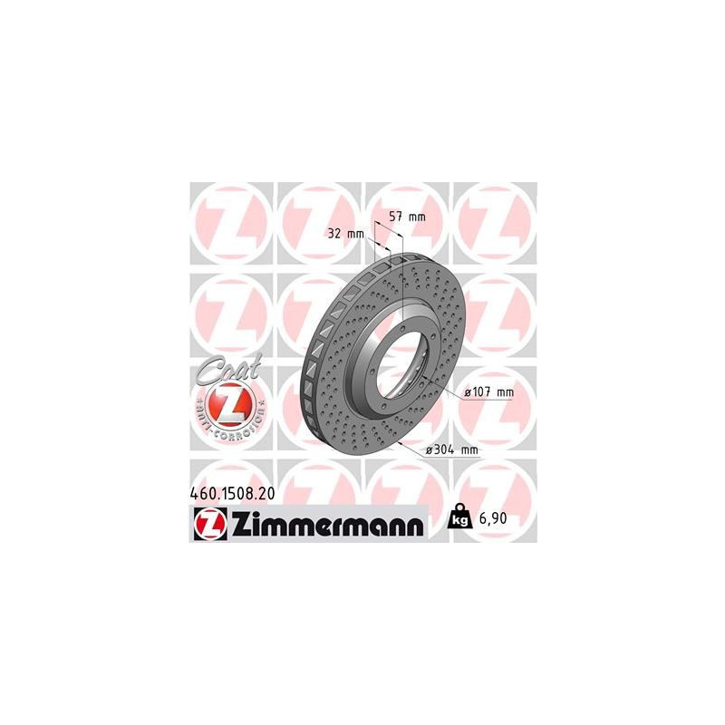 Disco freno asse anteriore - ZIMMERMANN