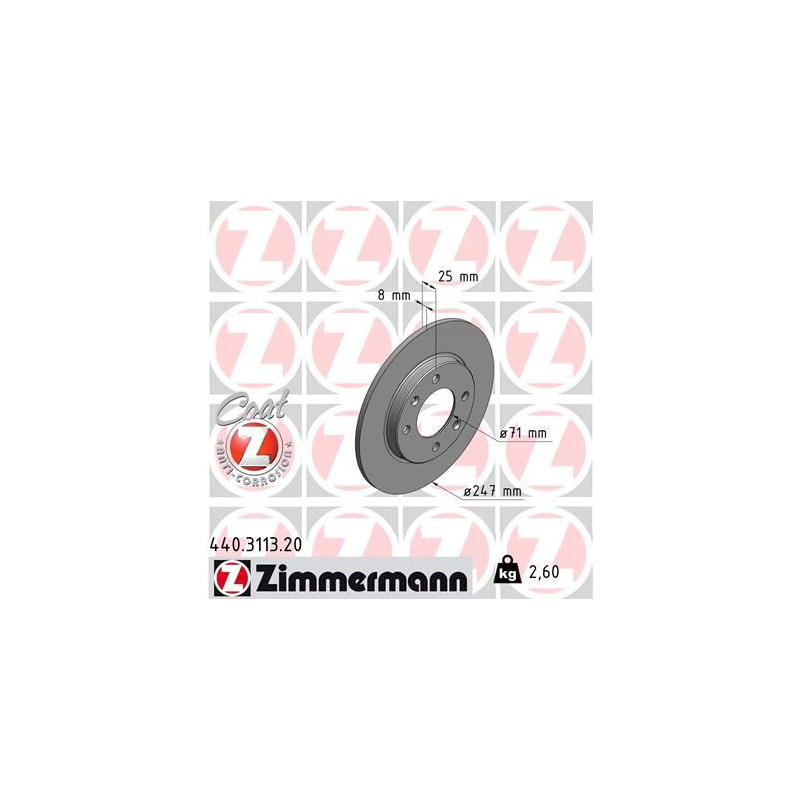 Disco freno asse posteriore - ZIMMERMANN