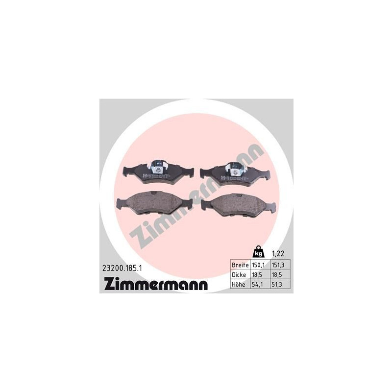 Pastiglie freno asse anteriore - ZIMMERMANN