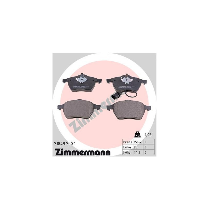 Pastiglie freno asse anteriore - ZIMMERMANN