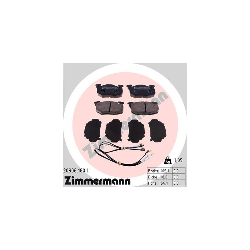 Pastiglie freno asse anteriore - ZIMMERMANN