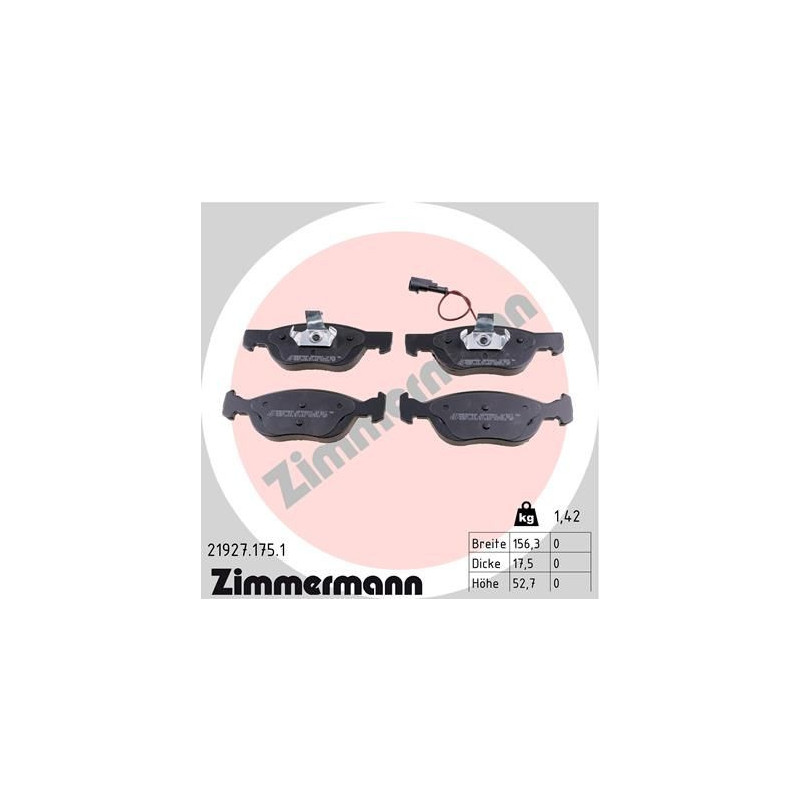 Pastiglie freno asse anteriore - ZIMMERMANN