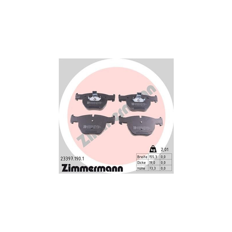 Pastiglie freno asse anteriore - ZIMMERMANN