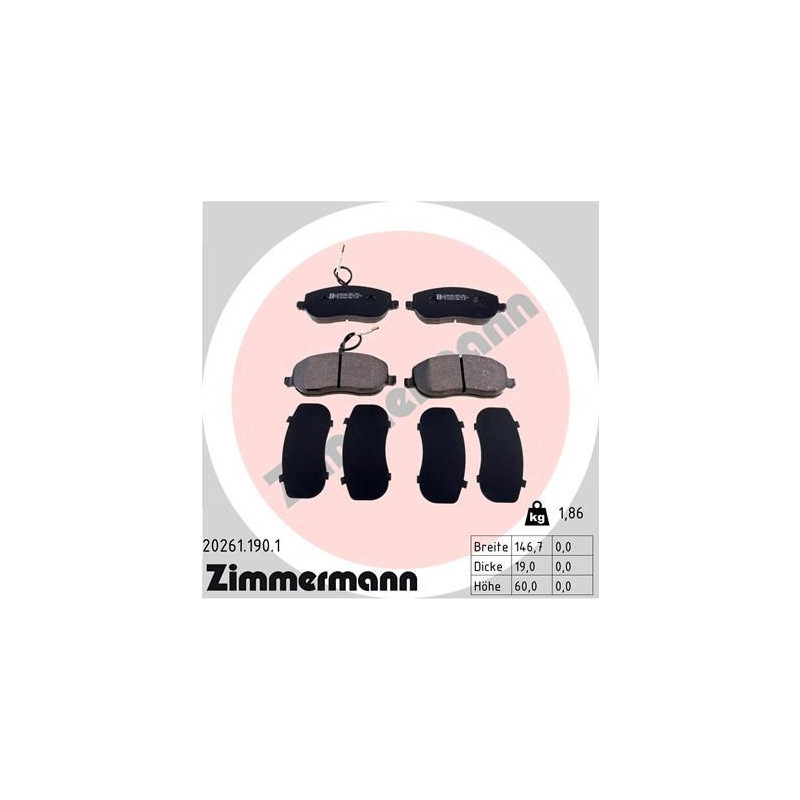 Pastiglie freno asse anteriore - ZIMMERMANN