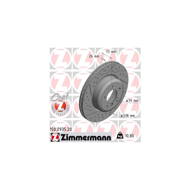 Disco freno asse anteriore - ZIMMERMANN