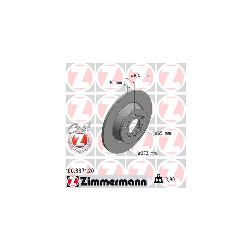 Disco freno asse posteriore - ZIMMERMANN