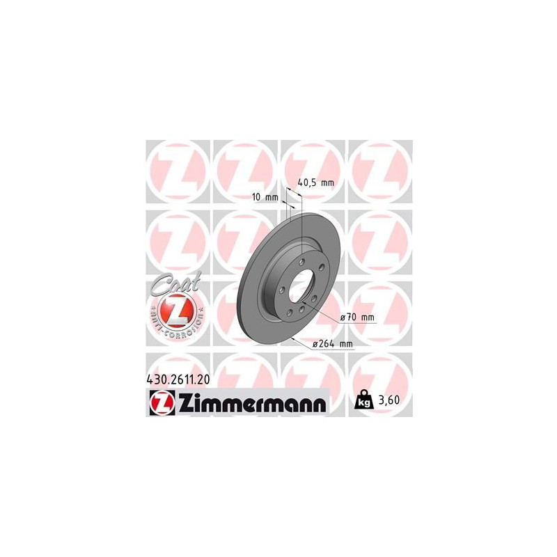 Disco freno asse posteriore - ZIMMERMANN