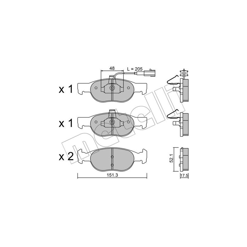 Pastiglie freno asse anteriore - METELLI
