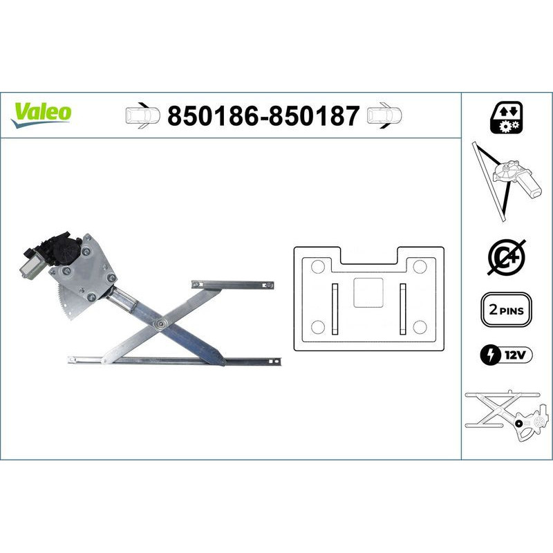 Alzacristalli anteriore - VALEO
