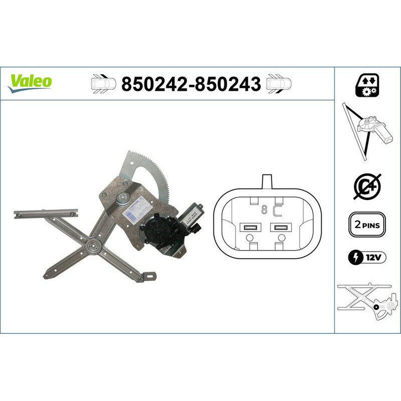 Alzacristalli anteriore - VALEO