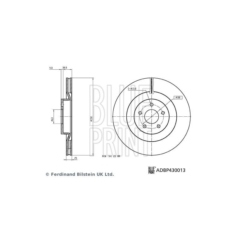 Disco freno asse anteriore - BLUE PRINT