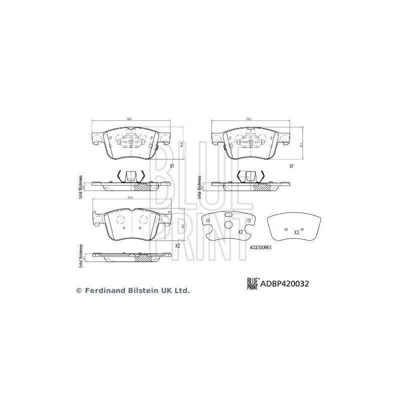Pastiglie freno asse anteriore - BLUE PRINT