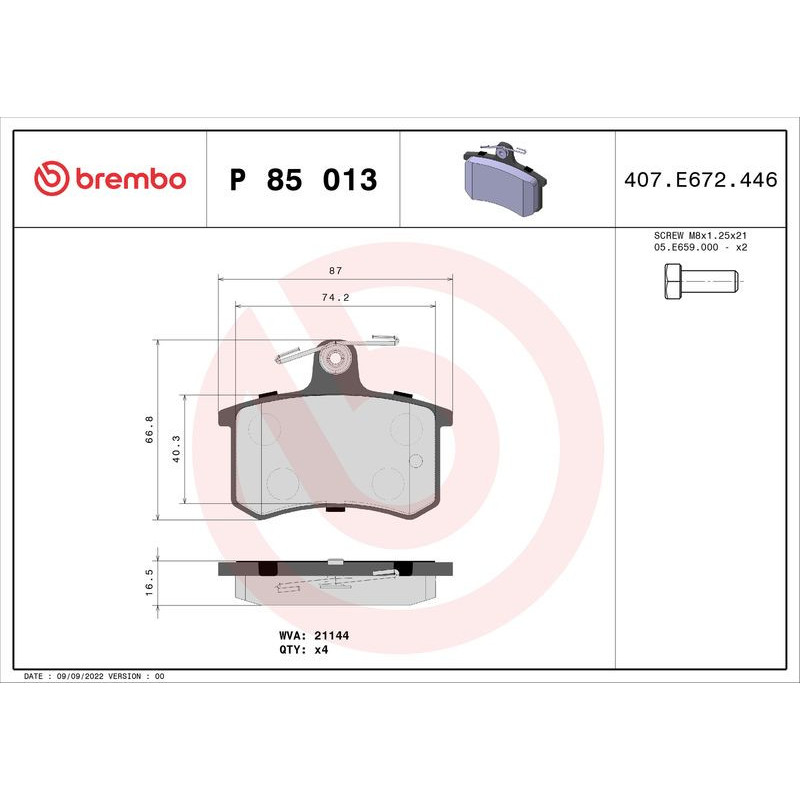 Pastiglie freno asse posteriore - BREMBO