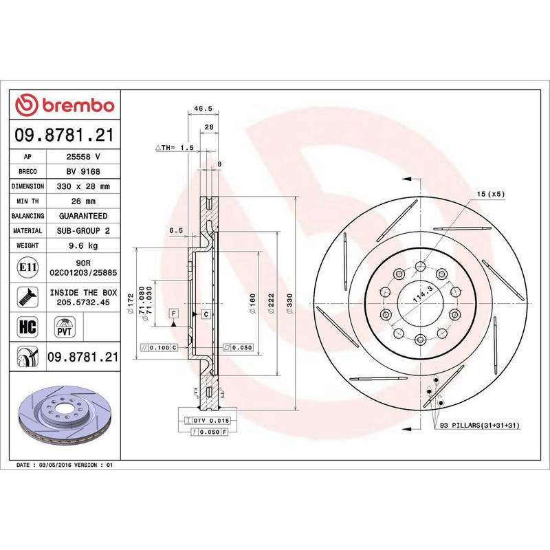 Disco freno asse posteriore - BREMBO