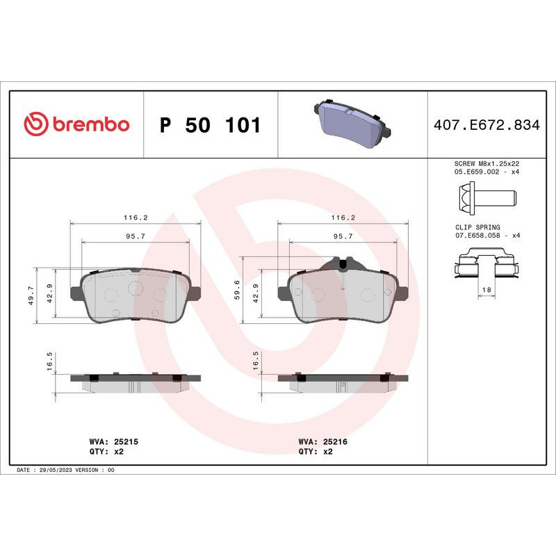 Pastiglie freno asse posteriore - BREMBO