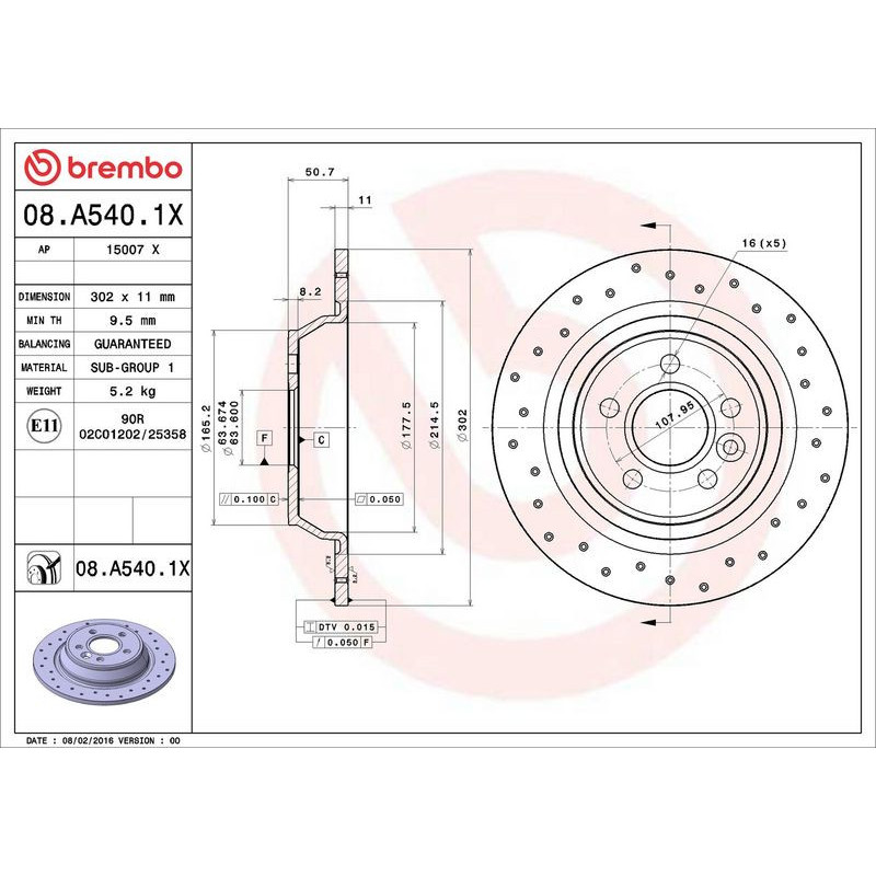 Disco freno asse posteriore - BREMBO