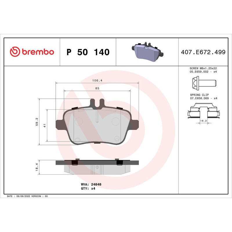 Pastiglie freno asse posteriore - BREMBO