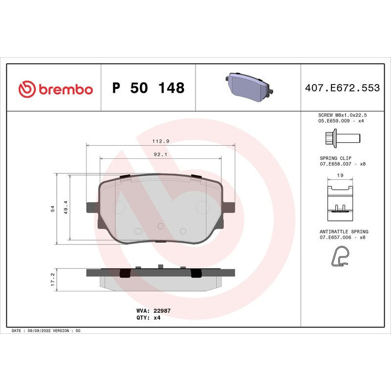 Pastiglie freno asse posteriore - BREMBO