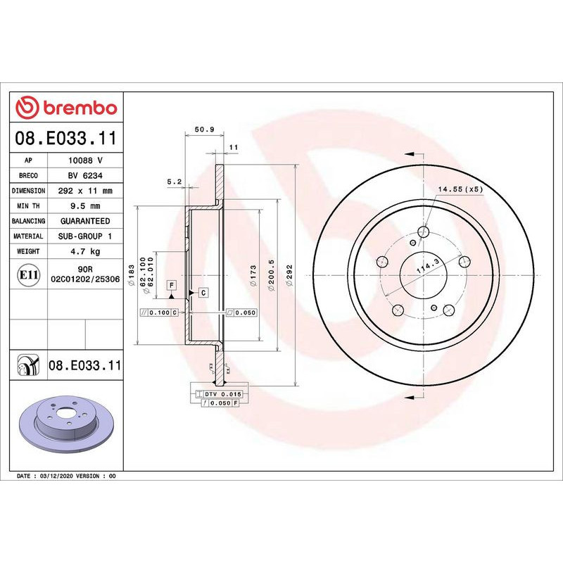 Disco freno asse posteriore - BREMBO