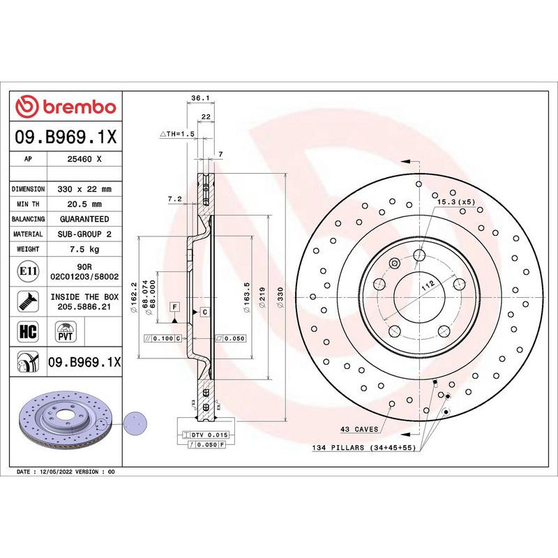 Disco freno asse posteriore - BREMBO