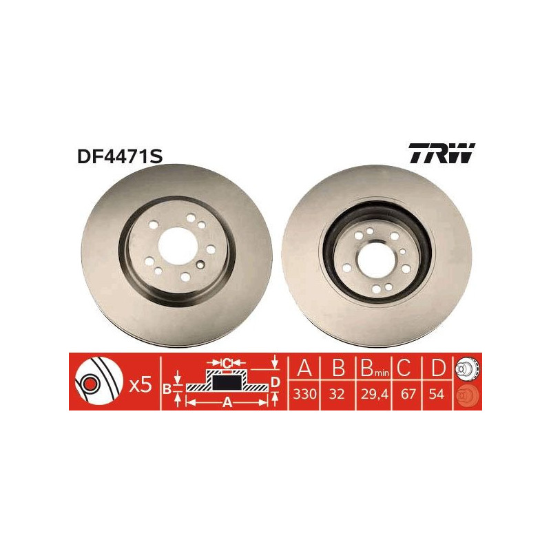 Disco freno asse anteriore - TRW