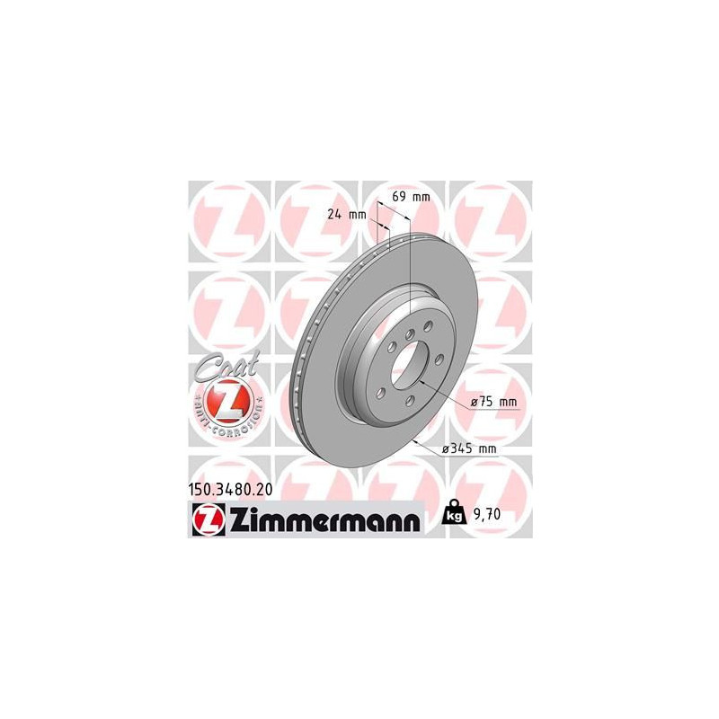 Disco freno asse posteriore - ZIMMERMANN