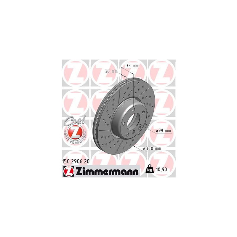 Disco freno asse anteriore - ZIMMERMANN