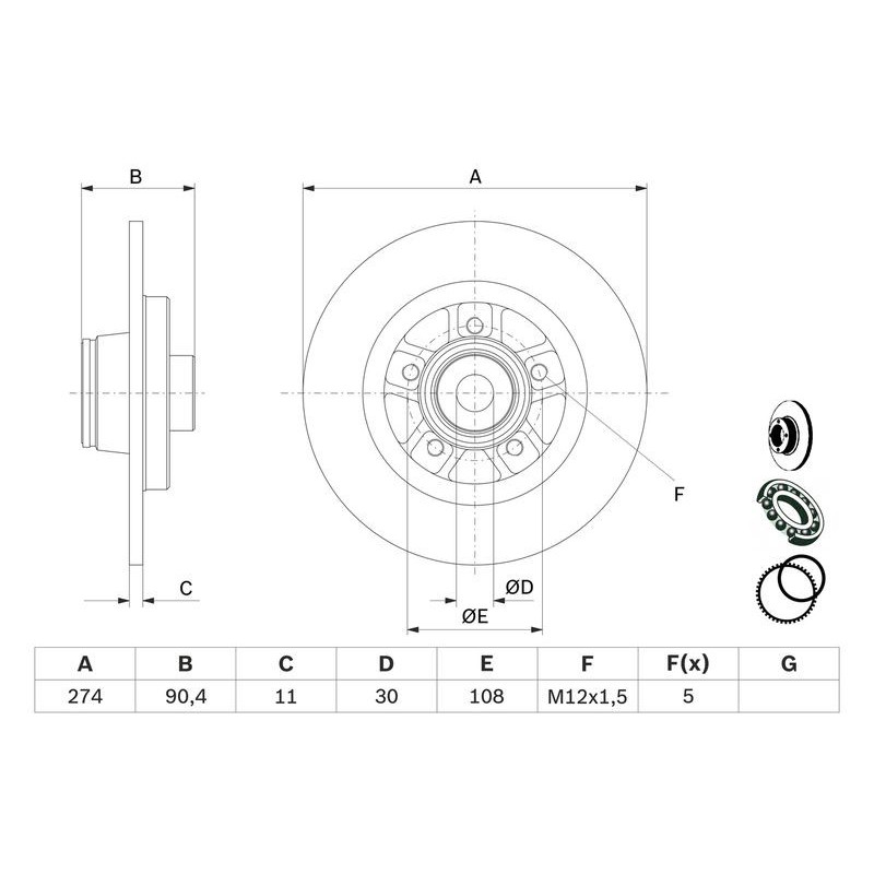 Disco freno asse posteriore - BOSCH