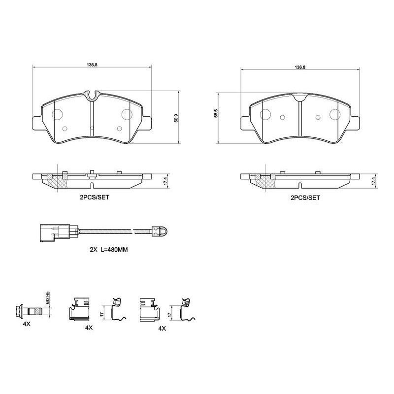 Pastiglie freno asse posteriore - BREMBO