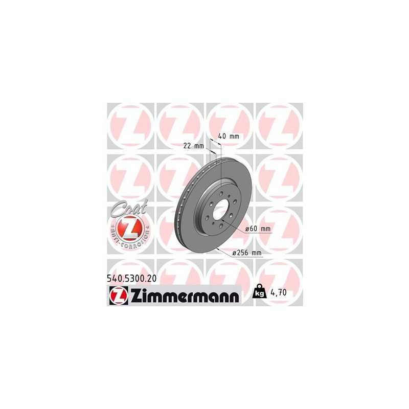 Disco freno asse anteriore - ZIMMERMANN