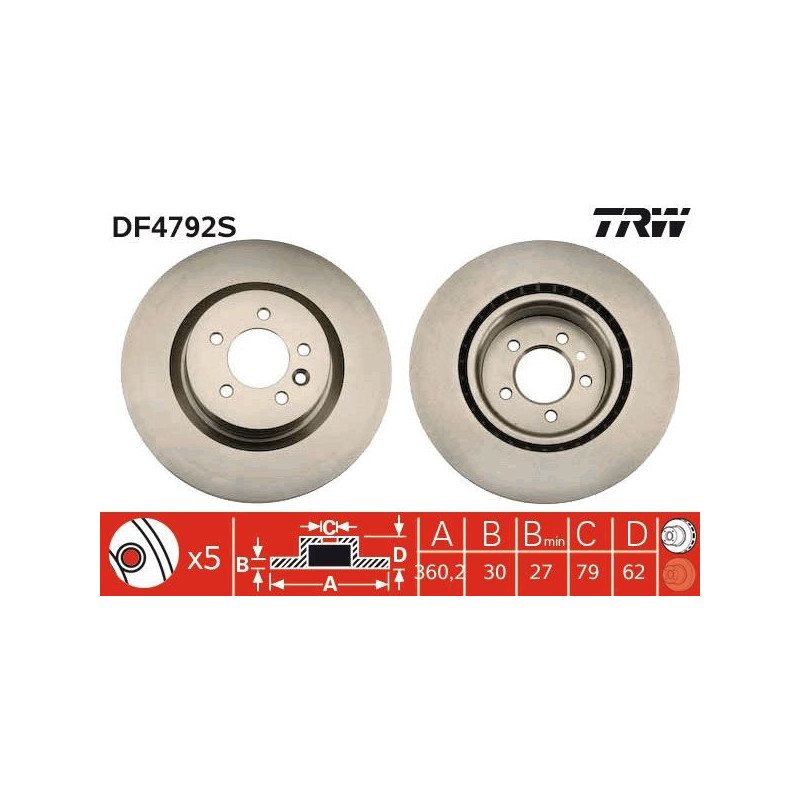 Disco freno asse anteriore - TRW